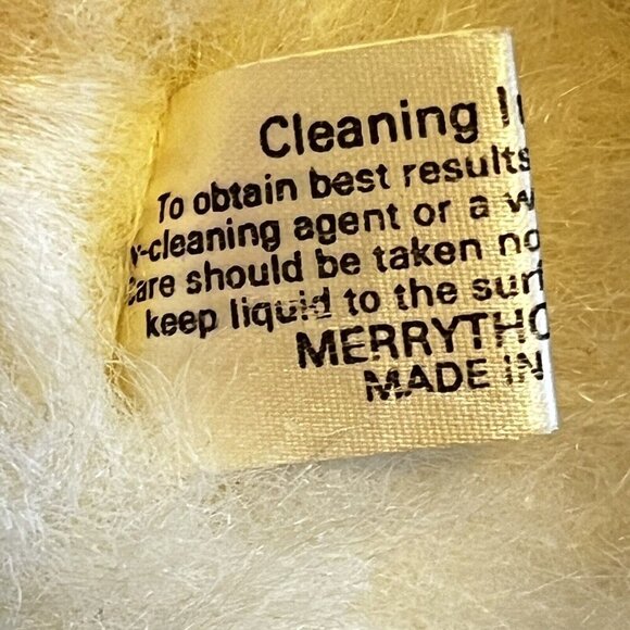 Vintage MERRYTHOUGHT 18" Teddy Bear Jointed Cream Mohair Amber Eyes Neiman's Tag - Picture 9 of 11